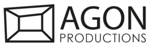 Logotipo Agon produccions en negro con fondo transparente